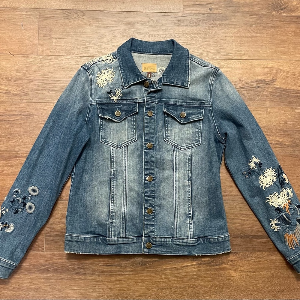 Driftwood embroidered denim jacket